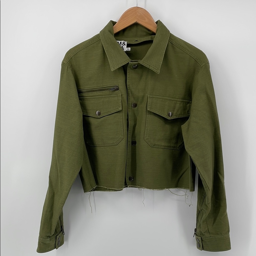 Pam & Gela Distressed Jacket in Green S A19